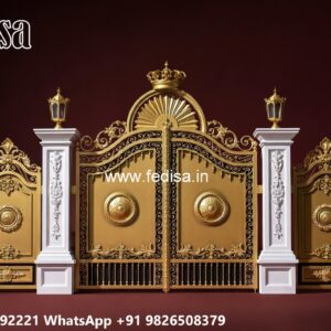 Cnc Cutting Main Gate Design, Steel Gate Design Double Door Main Gates-contemporary Gates