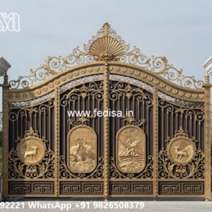 Square Bar Gate Design, 2 Door Gate Design Main Gates-contemporary Gates
