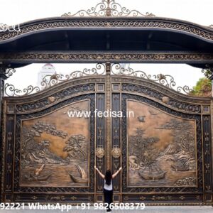 Iron Grill Gate Design, Folding Front Gate Design Main Gate Enterprises | Custom Gates & Fencing