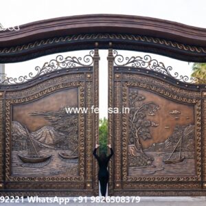 Front Door Entry Gates, Compound Wall With Grill Design Main Gate Enterprises | Custom Gates & Fencing