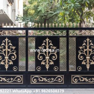 Iron Sheet Gate Design, Heavy Gate Design Main Gate Lighting In Outdoor