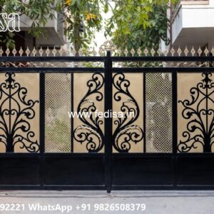 Cast Iron Gate Design, Main Gate Iron Door Design Main Gate Lighting In Outdoor