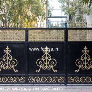 Steel Gate Single Door, Gate Design 5 Feet Main Gate Lighting In Outdoor