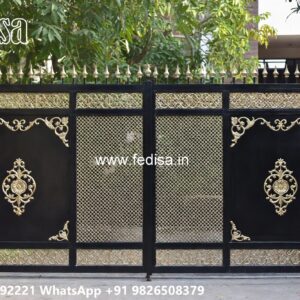 Lohe Ke Gate Ka Colour, Iron Boundary Gate Main Gate Lighting In Outdoor