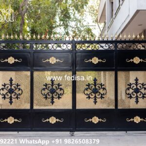 Iron Sheet Gate Design, Good Gate Design Main Gate Lighting In Outdoor
