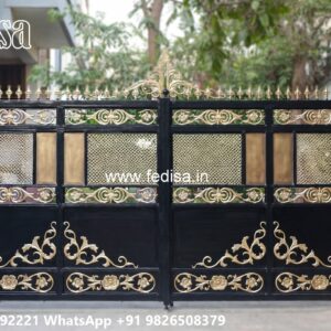 Cast Iron Gate Design, Sliding Gates For House Main Gate Lighting In Outdoor