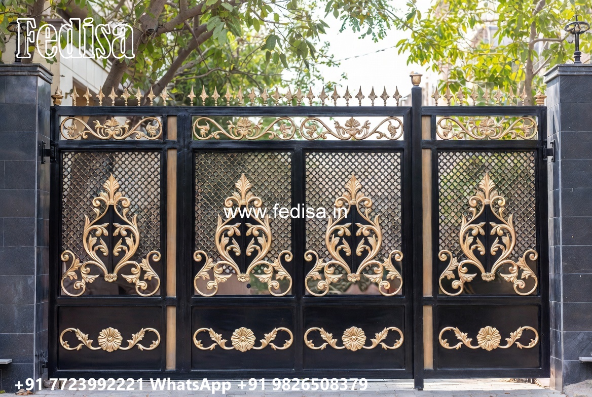 Steel Gate Design Latest, House Gate Design Steel Main Gate Lighting In Outdoor