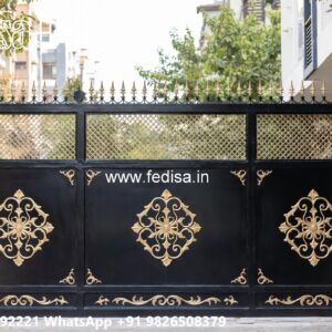 Lohe Ke Gate Ka Colour, Pipe Gate Design Iron Main Gate Lighting In Outdoor