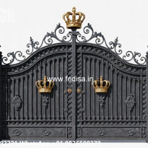 Iron Sheet Gate Design, Modern Gate Post Design Main Gate Lighting In Outdoor