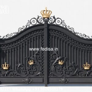 Lohe Ke Gate Ka Colour, Cyclone Gate Design Main Gate Lighting In Outdoor