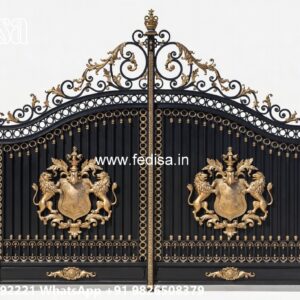 Iron Sheet Gate Design, Gate Fiber Design Main Gate Lighting In Outdoor