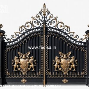 House Entrance Gate Design, Lohe Ke Gate Fancy Main Gate Lighting In Outdoor