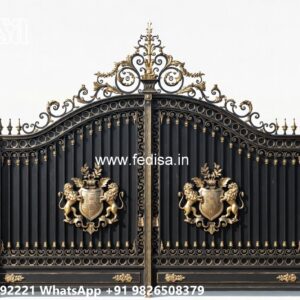 Iron Sheet Gate Design, Baramda Gate Design Main Gate Lighting In Outdoor