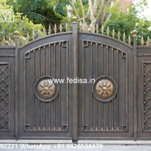Steel Gate Single Door, Simple Garage Gate Design Main Gate Lighting In Outdoor