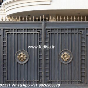 Steel Gate Design Latest, Loha Pipe Gate Design Main Gate Lighting In Outdoor