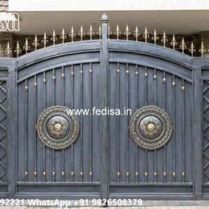 Steel Gate Design Latest, Fancy Wooden Gates Main Gate Lighting In Outdoor