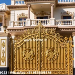 Cast Iron Gate Design, Single Gate Grill Design Main Gate Lighting In Outdoor