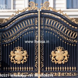 Steel Gate Single Door, Simple Boundary Gate Main Gate Lighting In Outdoor