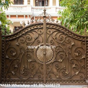 Steel Gate Design Latest, Steel Loha Mix Gate Main Gate Lighting In Outdoor