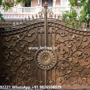 Steel Gate Single Door, Simple Single Gate Design Main Gate Lighting In Outdoor
