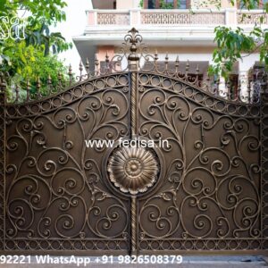 Steel Gate Single Door, Iron Safety Gate Design Main Gate Lighting In Outdoor