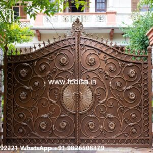 Steel Gate Design Latest, Iron Gate Design Pipe Main Gate Lighting In Outdoor