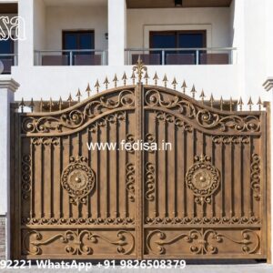 Gate Frame Design, Wood Gate Frame Design Main Gate Lighting In Outdoor