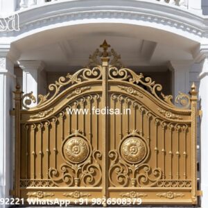 Cast Iron Gate Design, Inside Gate Design Main Gate Lighting In Outdoor
