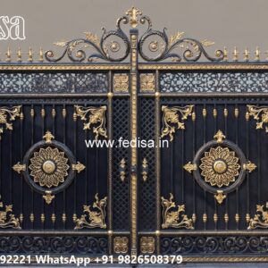 Grill Gate For Main Door Price, Big Gate With Small Gate Main Gate Lighting In Outdoor