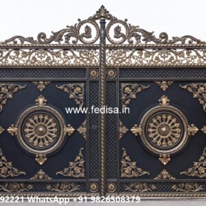 Iron Sheet Gate Design, Gate Compound Wall Design Main Gate Lighting In Outdoor