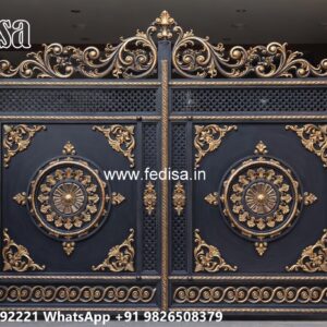 Cast Iron Gate Design, Main Iron Gate Colour Main Gate Lighting In Outdoor