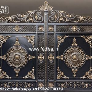 Grill Gate For Main Door Price, Gate Design With Boundary Wall Main Gate Lighting In Outdoor