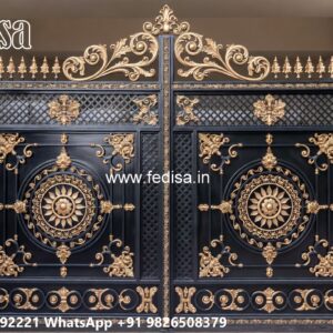 Cast Iron Gate Design, Main Gate Design 2026 Sliding Main Gate Lighting In Outdoor