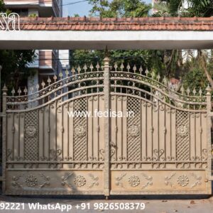 Iron Sheet Gate Design, Main Gate Design Full Cover Main Gate Lighting In Outdoor