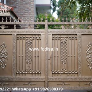 Iron Sheet Gate Design, Accordion Gate Design Main Gate Lighting In Outdoor