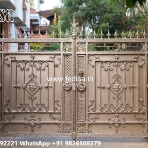 Iron Sheet Gate Design, Corrugated Metal Gate Designs Main Gate Lighting In Outdoor