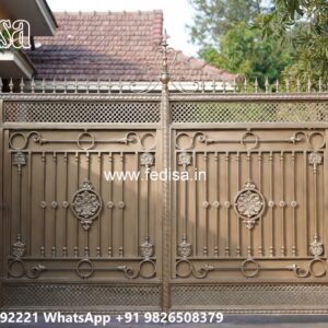 Steel Gate Design Latest, Contemporary Side Gates Main Gate Lighting In Outdoor