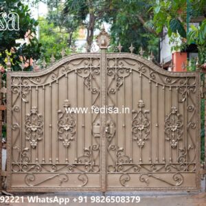 Steel Gate Design Latest, Gate Side Design Main Gate Lighting In Outdoor