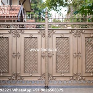 Cast Iron Gate Design, Main Gate Design In Square Pipe Main Gate Lighting In Outdoor