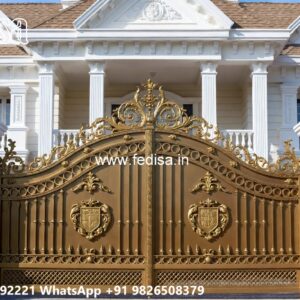 House Entrance Gate Design, Outdoor Steel Gate Design Main Gate Lighting In Outdoor