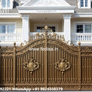 House Entrance Gate Design, Front Door Steel Gate Design Main Gate Lighting In Outdoor