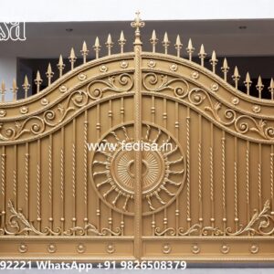 Lohe Ke Gate Ka Colour, Home Outdoor Gate Design Main Gate Lighting In Outdoor