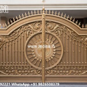 Lohe Ke Gate Ka Colour, Main Gate Design With Small Gate Main Gate Lighting In Outdoor