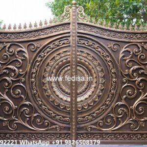 Steel Gate Single Door, Modern Fence Door Main Gate Lighting In Outdoor