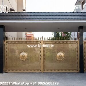 Cast Iron Gate Design, House Boundary Grill Design Main Gate Lighting In Outdoor