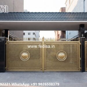 House Entrance Gate Design, Sliding Gate Design Simple Main Gate Lighting In Outdoor