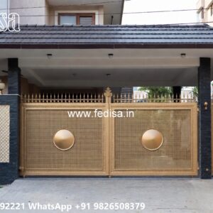Main Gate Ke Colour, Grey Colour Gate Design Main Gate Lighting In Outdoor