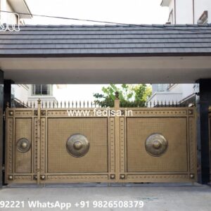 Iron Sheet Gate Design, Simple Stainless Steel Gate Design Main Gate Lighting In Outdoor
