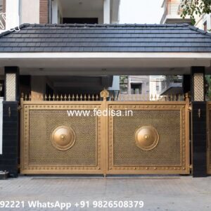 Steel Gate Design Latest, Main Gate With Small Door Main Gate Lighting In Outdoor