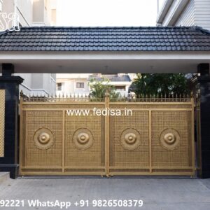 Main Gate Ke Colour, Sliding Gate Detail Design Main Gate Lighting In Outdoor